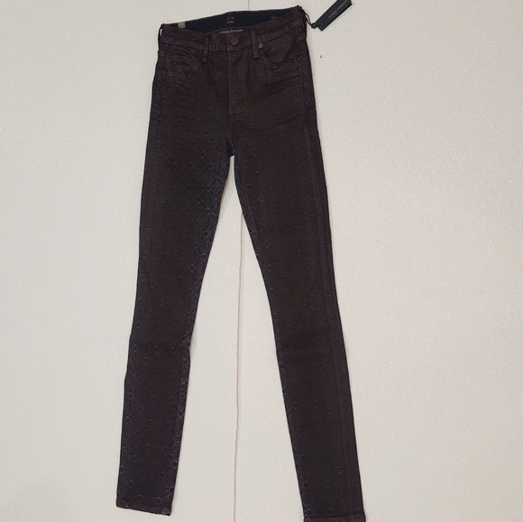 Citizens of Humanity Rocket High Rise Coated Stretch Skinny Jeans Lhasa Red 25 - Picture 2 of 5
